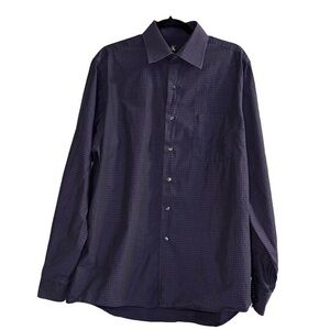 Calvin Klein Long Sleeve Button Down Shirt Size L Regular Fit - Purple Checkered
